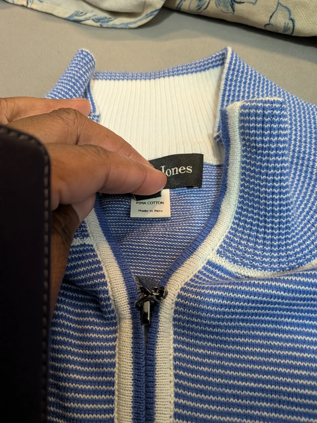 Bullock & Jones XXL Blue and White Sweater - photo 4