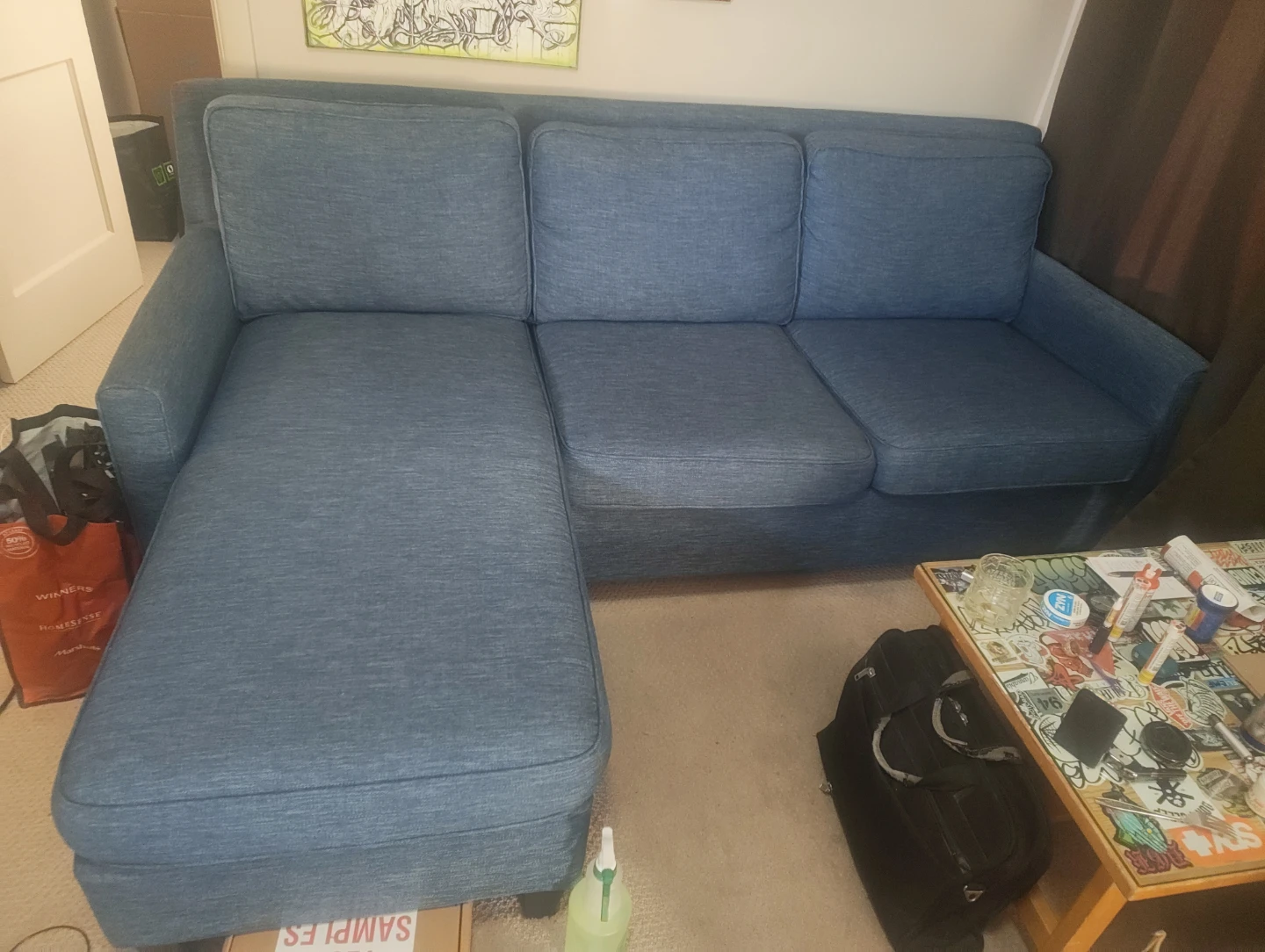 Palliser Blue Sectional Sofa - photo 2
