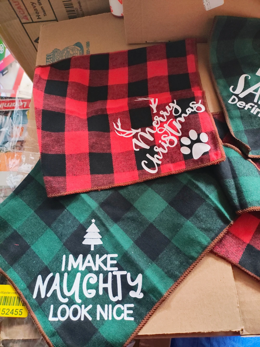 Set of 4 Christmas Holiday Dog Bandanas - photo 2