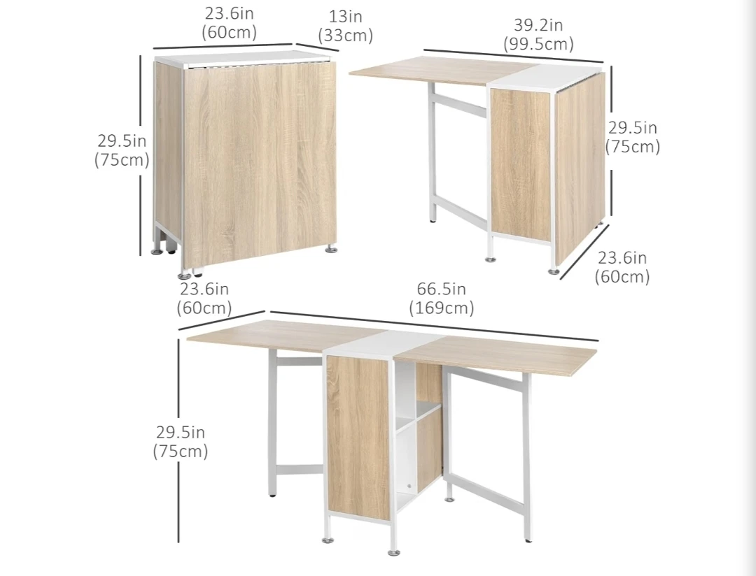 Folding Dining Table with Storage - photo 4