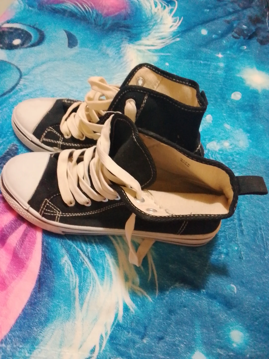 Black High-Top Canvas Sneakers - photo 2