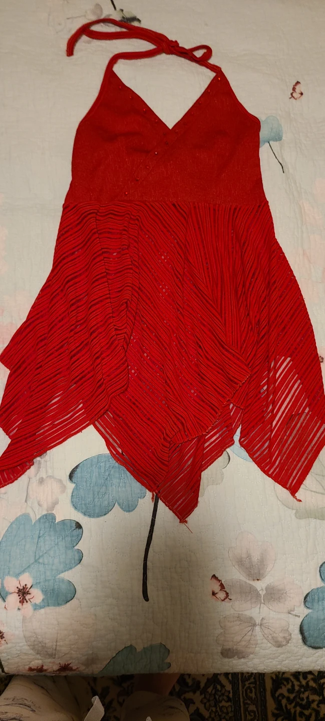 Red Rhinestone Halter Top