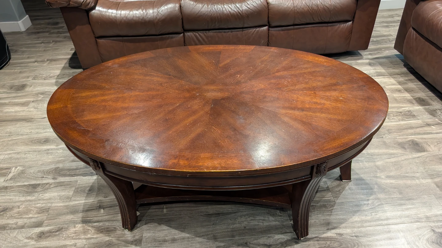 Ashley's 3 Piece Reclining Leather Sofa Set + Coffee Table - photo 4