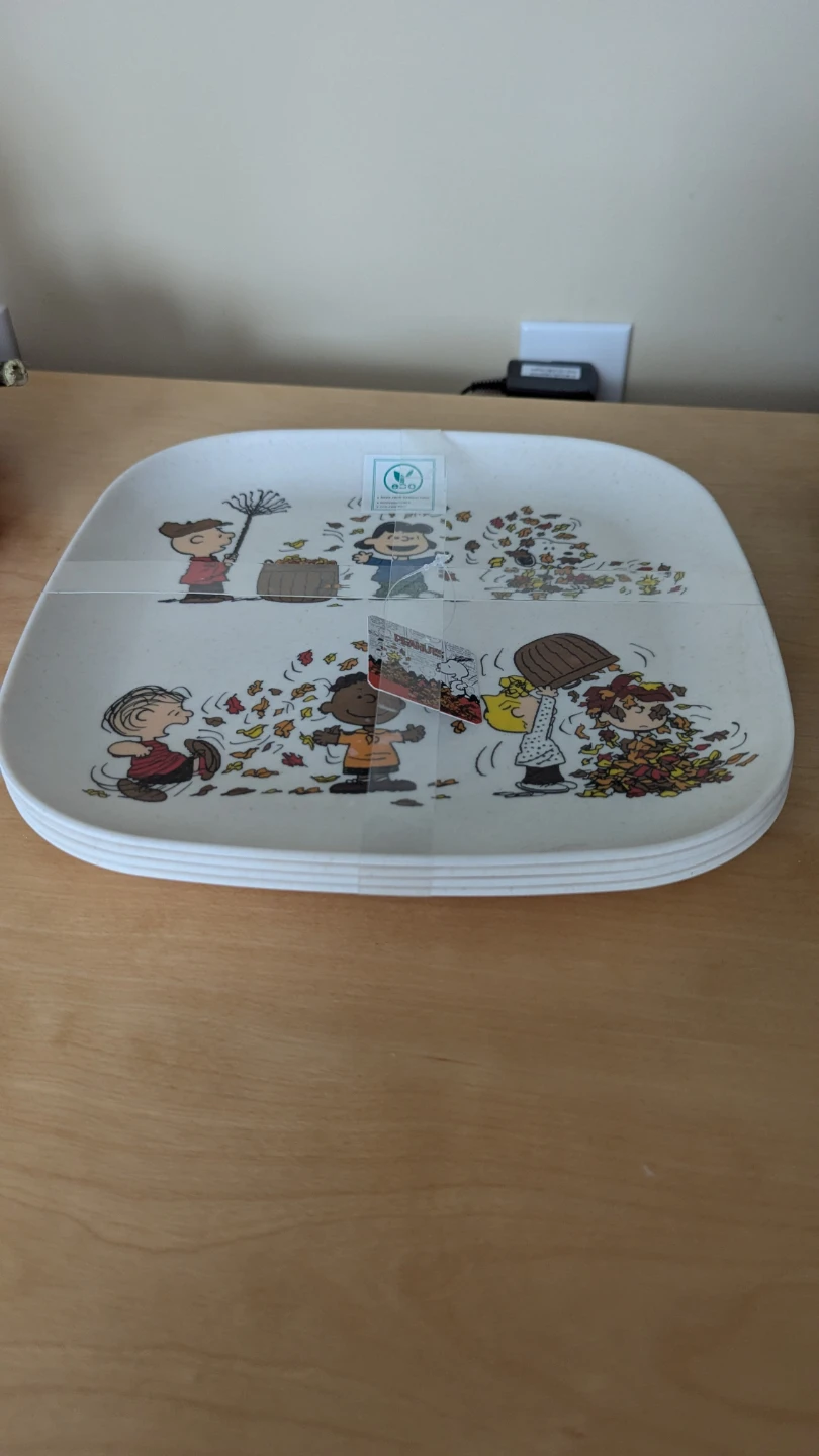 Peanuts/ snoopy Fall Theme Plates (Set of 4)