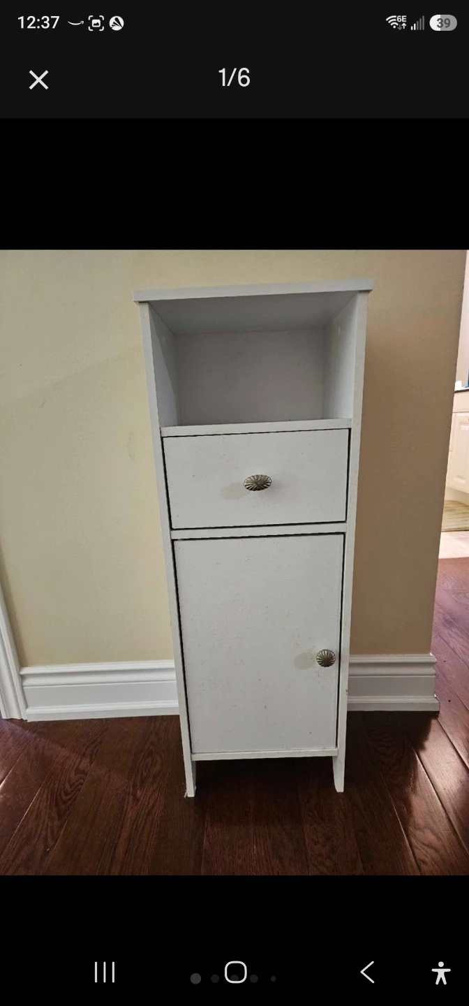 White storage cabinet