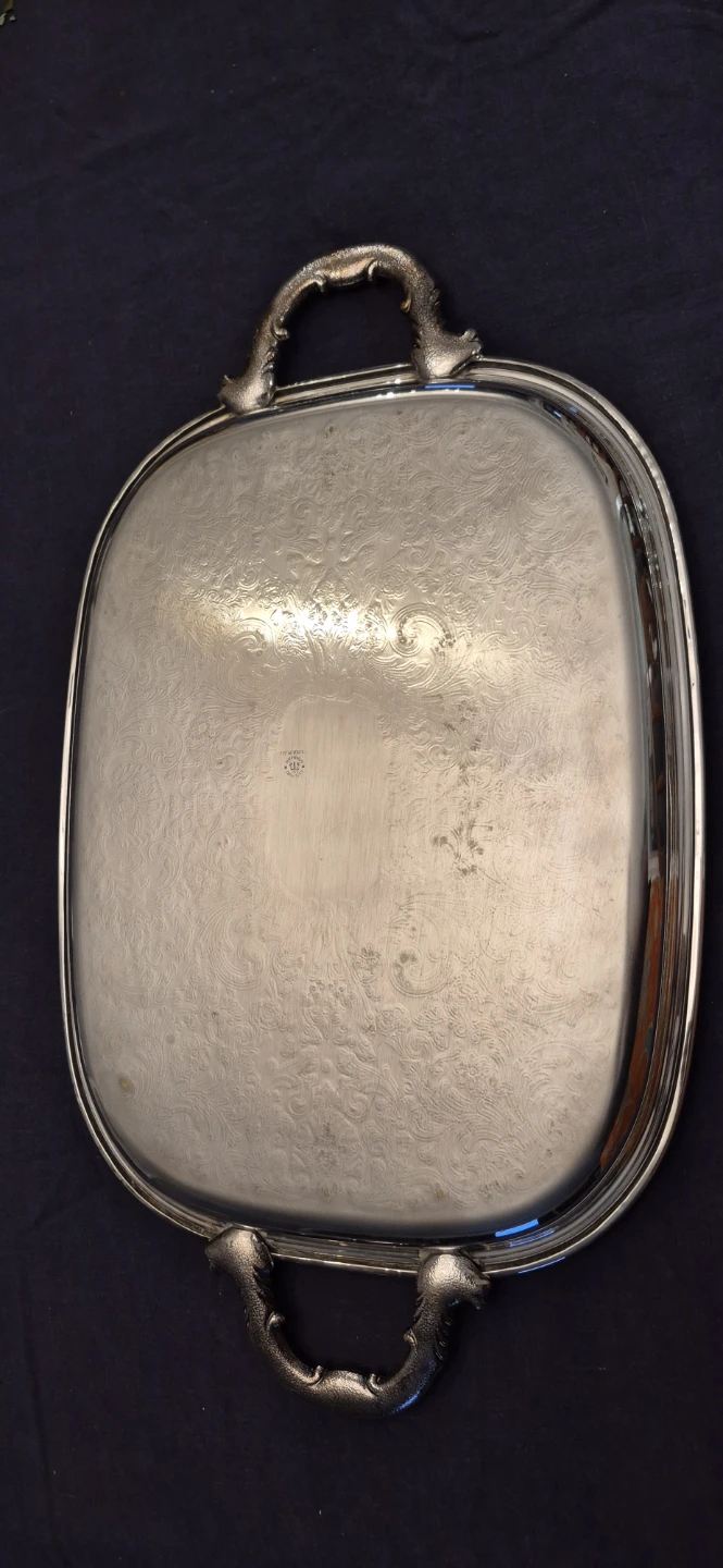 Newport Gorham Silver Plated Serving Tray - photo 4