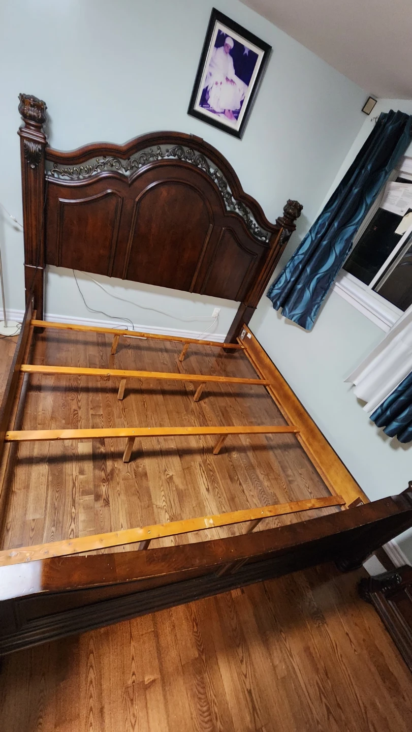 Solid Wood King Size Bed Frame - photo 2
