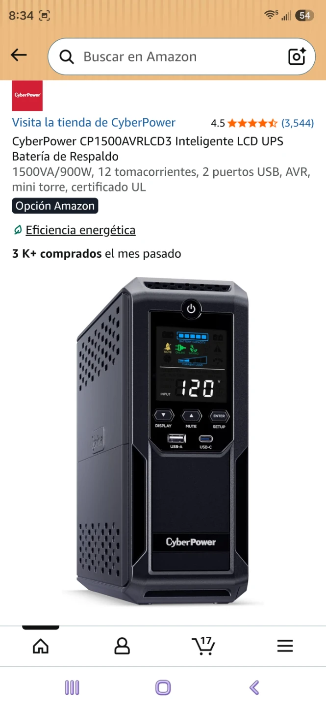 CyberPower CP1500AVRLCD3 Intelligent LCD UPS - photo 3