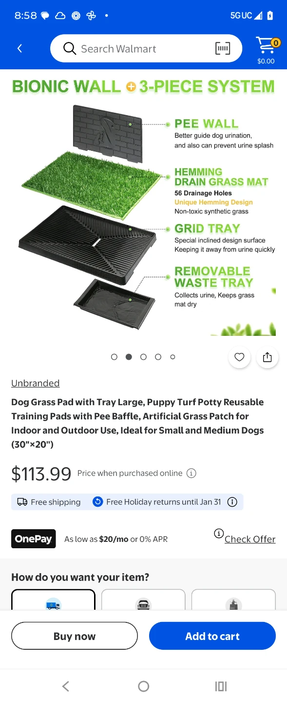 Hompet Dog Grass Pad with Tray and Pee Wall Large - photo 2