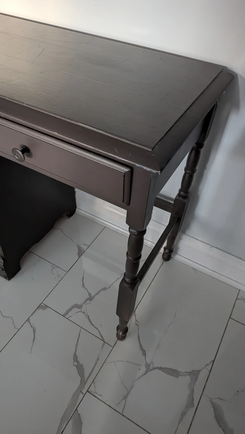 Dark Brown Writing Desk with Drawers - photo 2