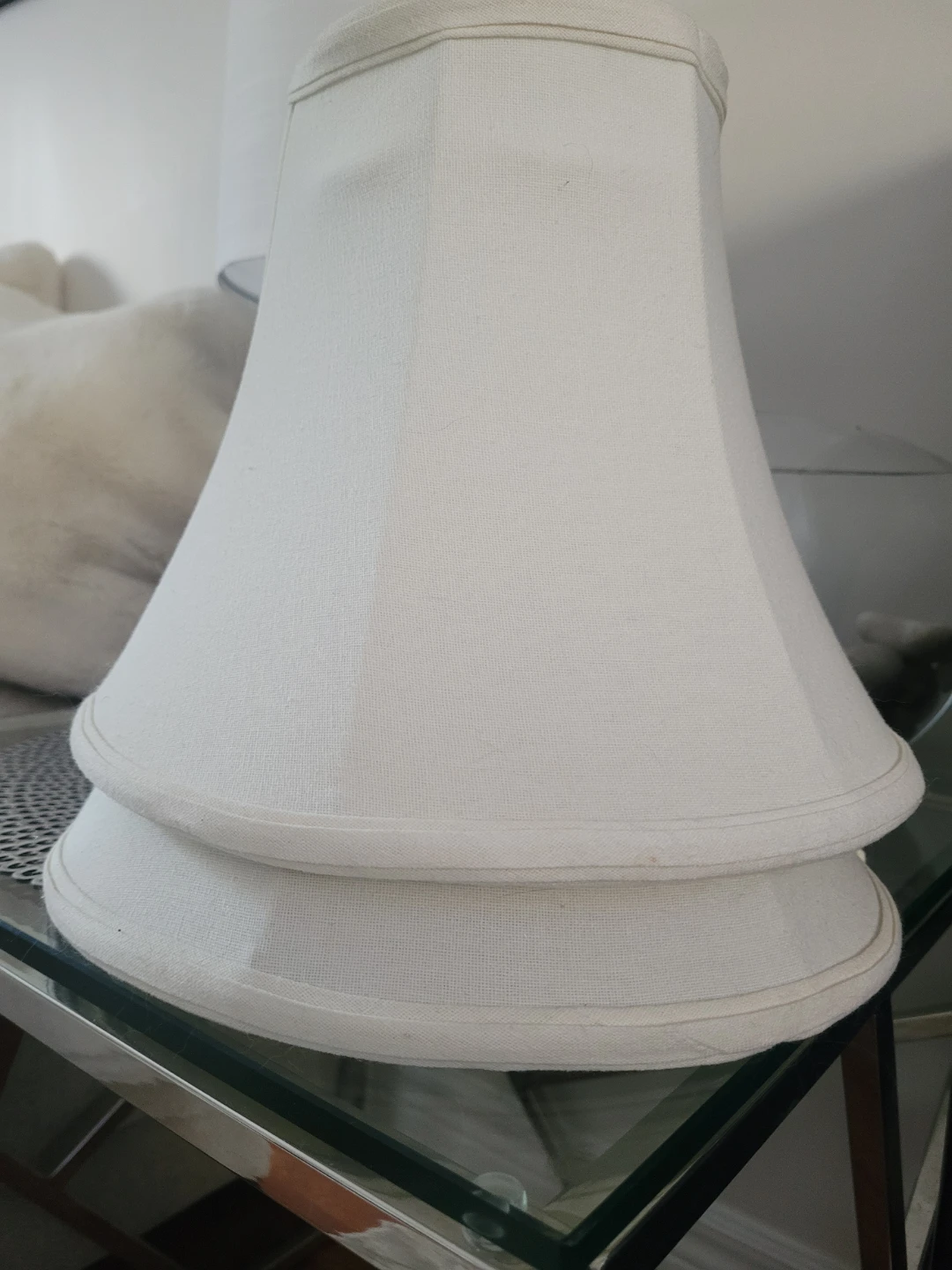 Set of 2 Cream Fabric Lamp Shades LIKE NEW - photo 5