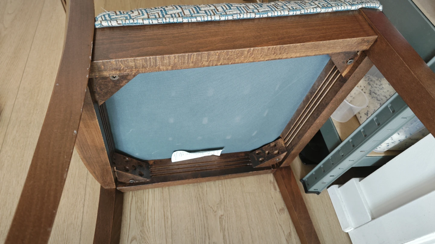 Wooden Dining Chair with Patterned Seat - photo 4