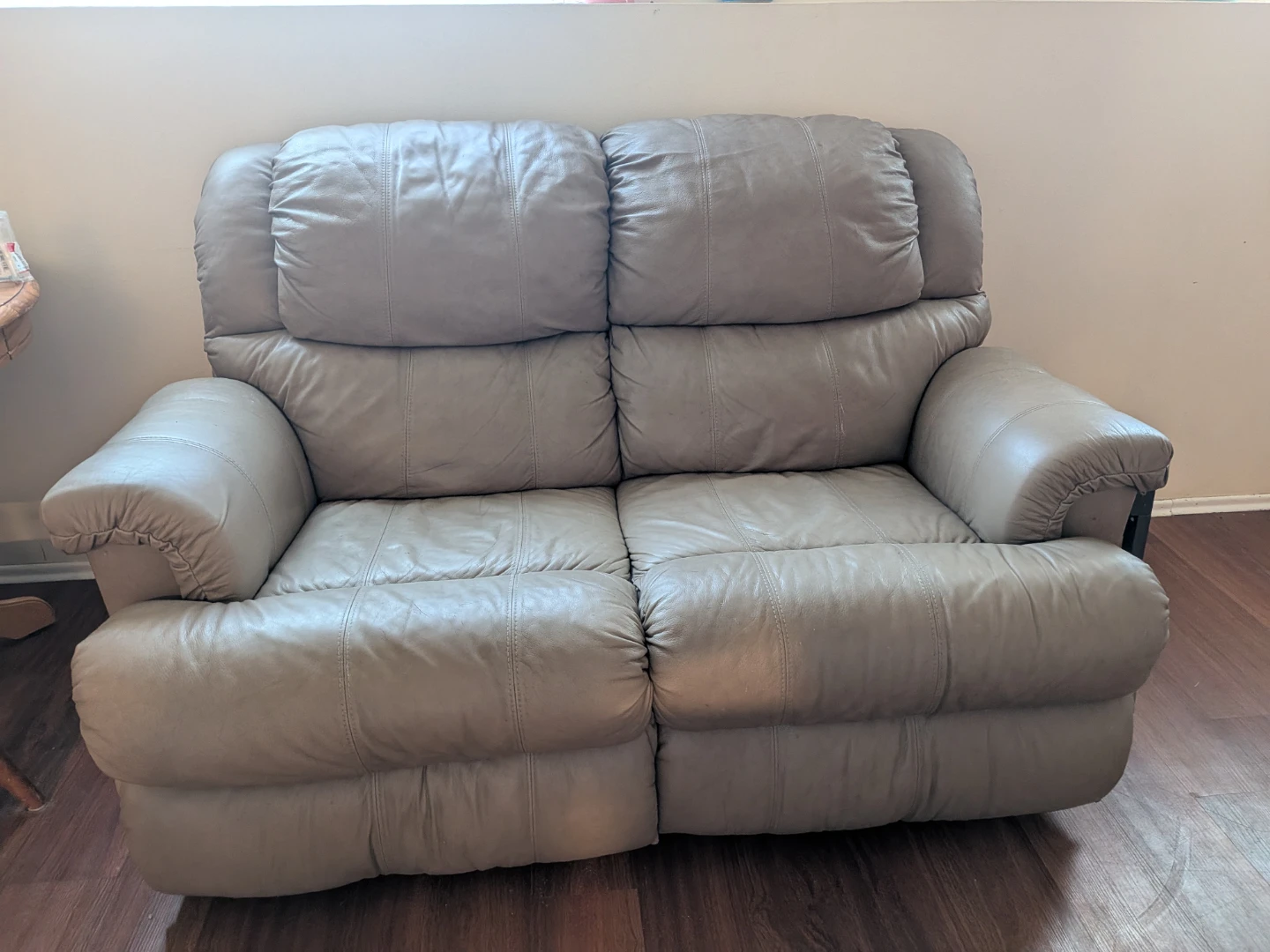 Leather Two-Seater Reclining Sofa