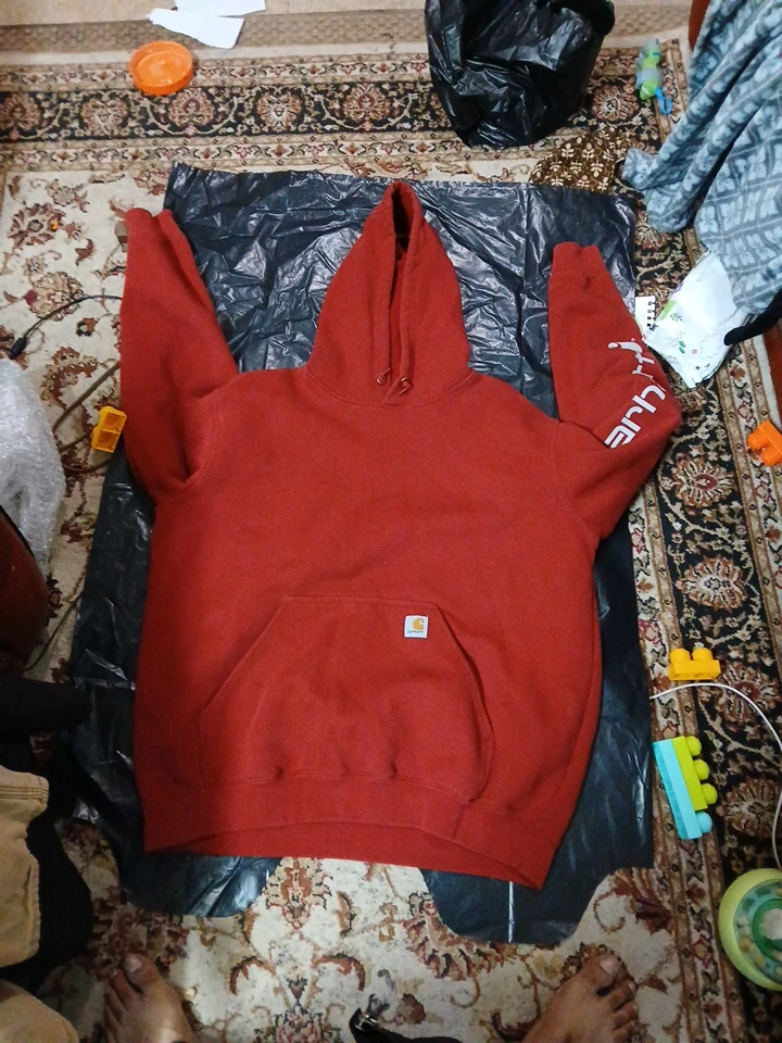 Carhartt Logo Sleeve Hoodie Red
