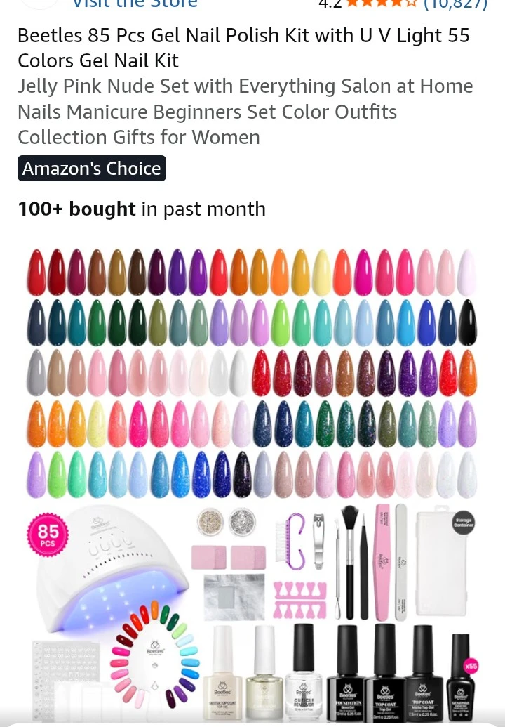 Beetles 85 Pcs Gel Nail Polish Kit with UV Light