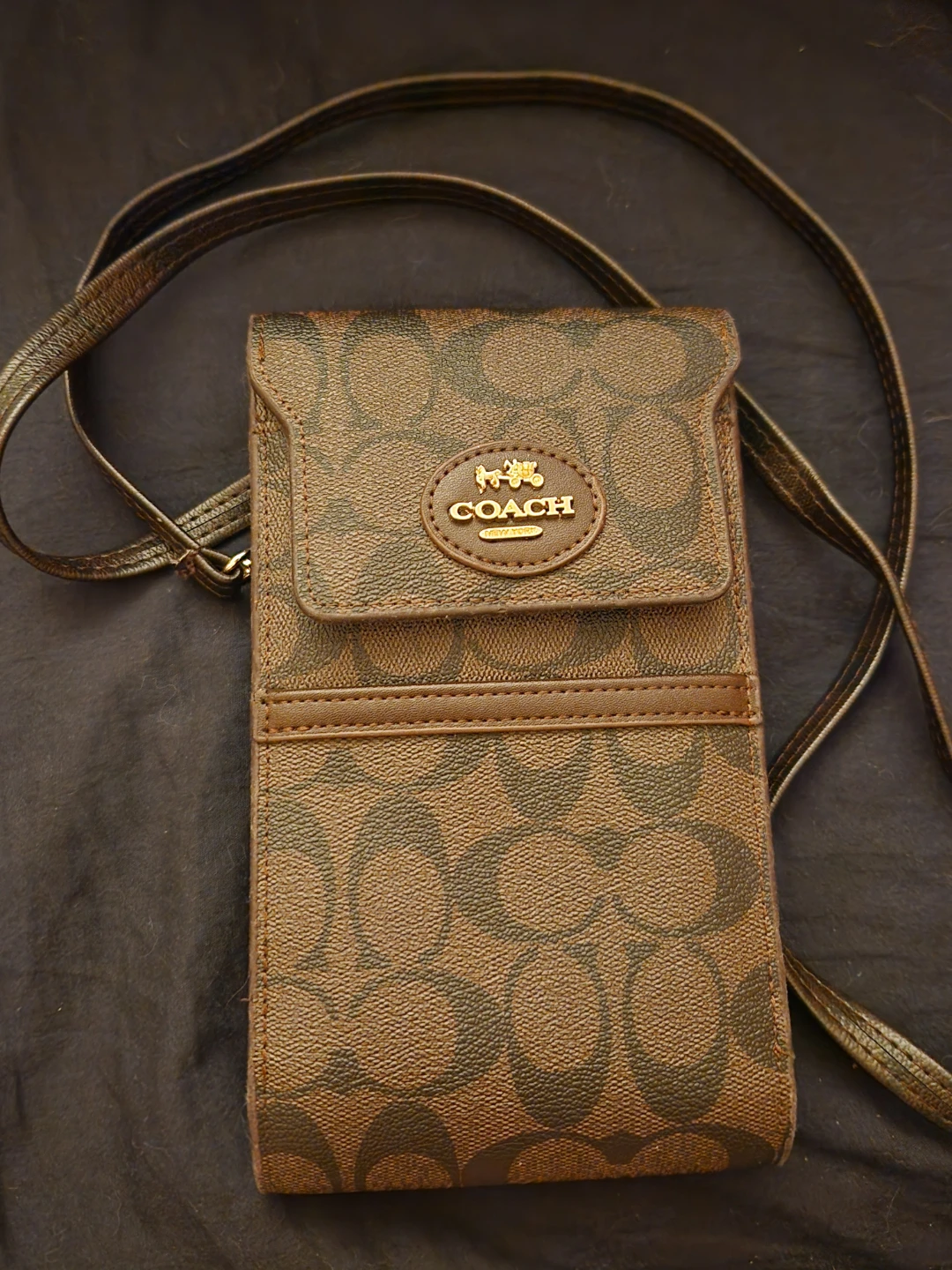 Coach Signature Phone Crossbody Bag