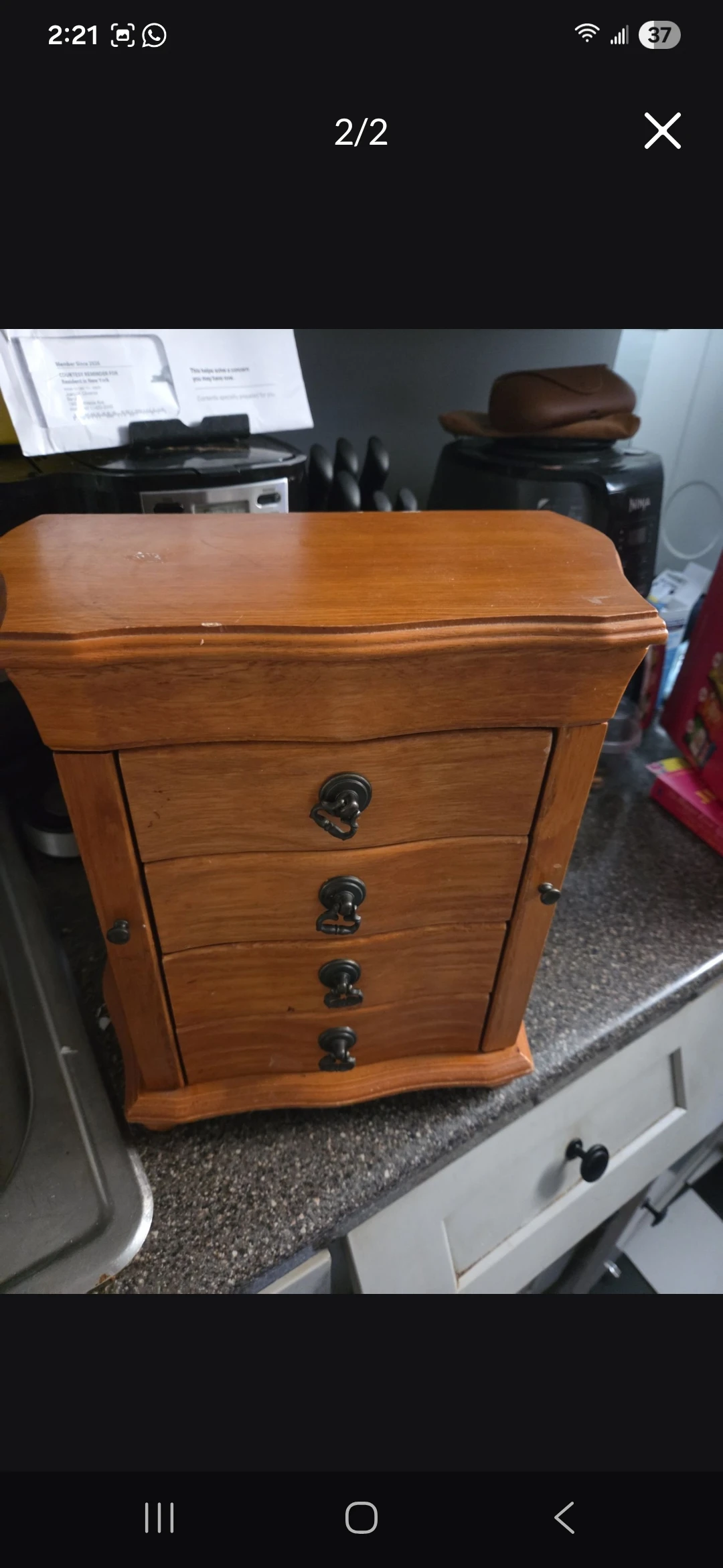 Wooden Jewelry Box with Four Drawers - photo 2