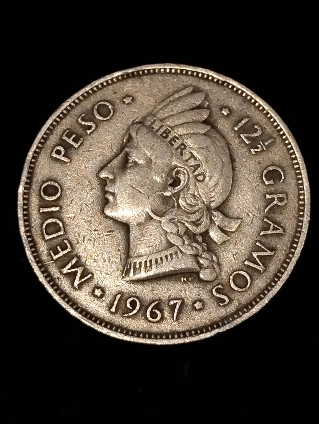 1967 Dominican Republic Medio Peso Coin