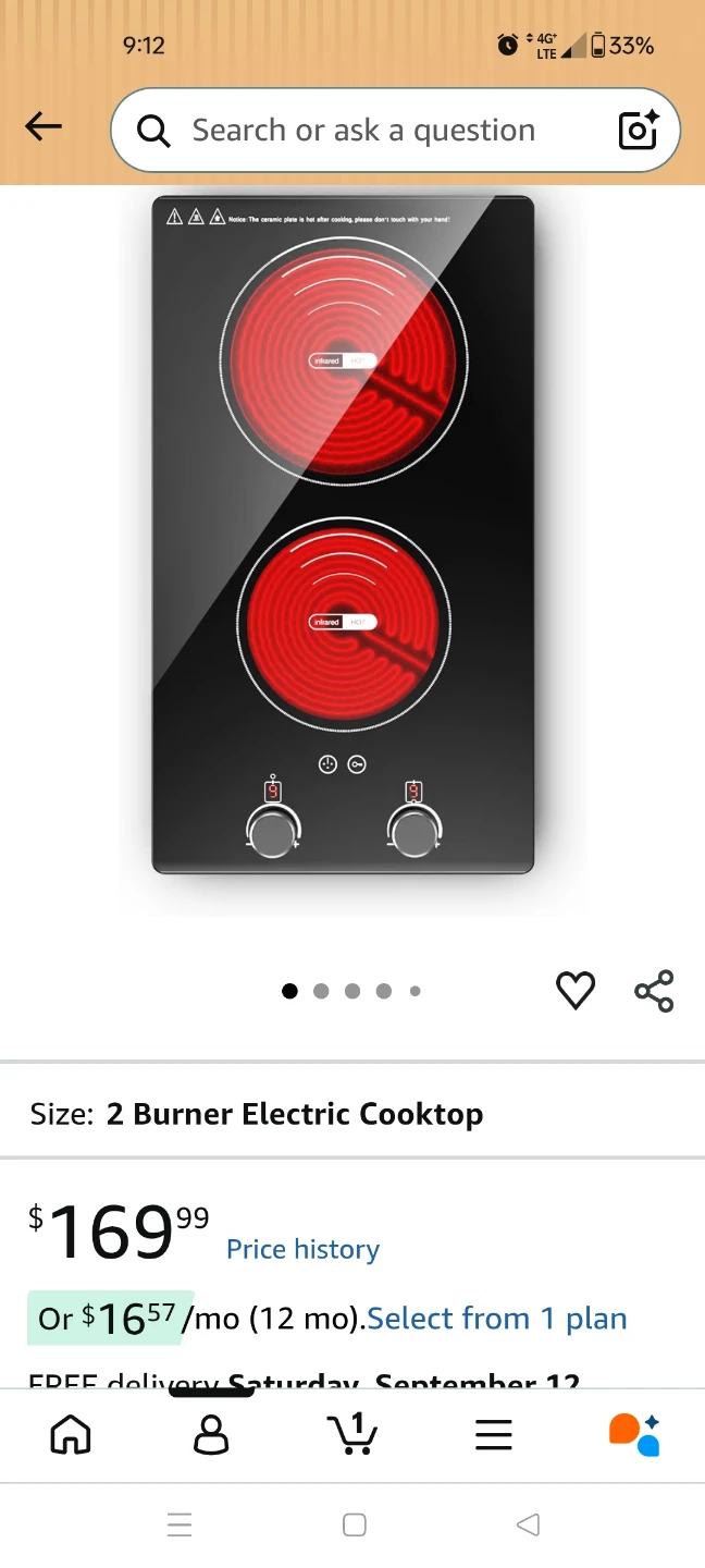Nefaracy 12 Inch 2 Burner Electric Cooktop - photo 4