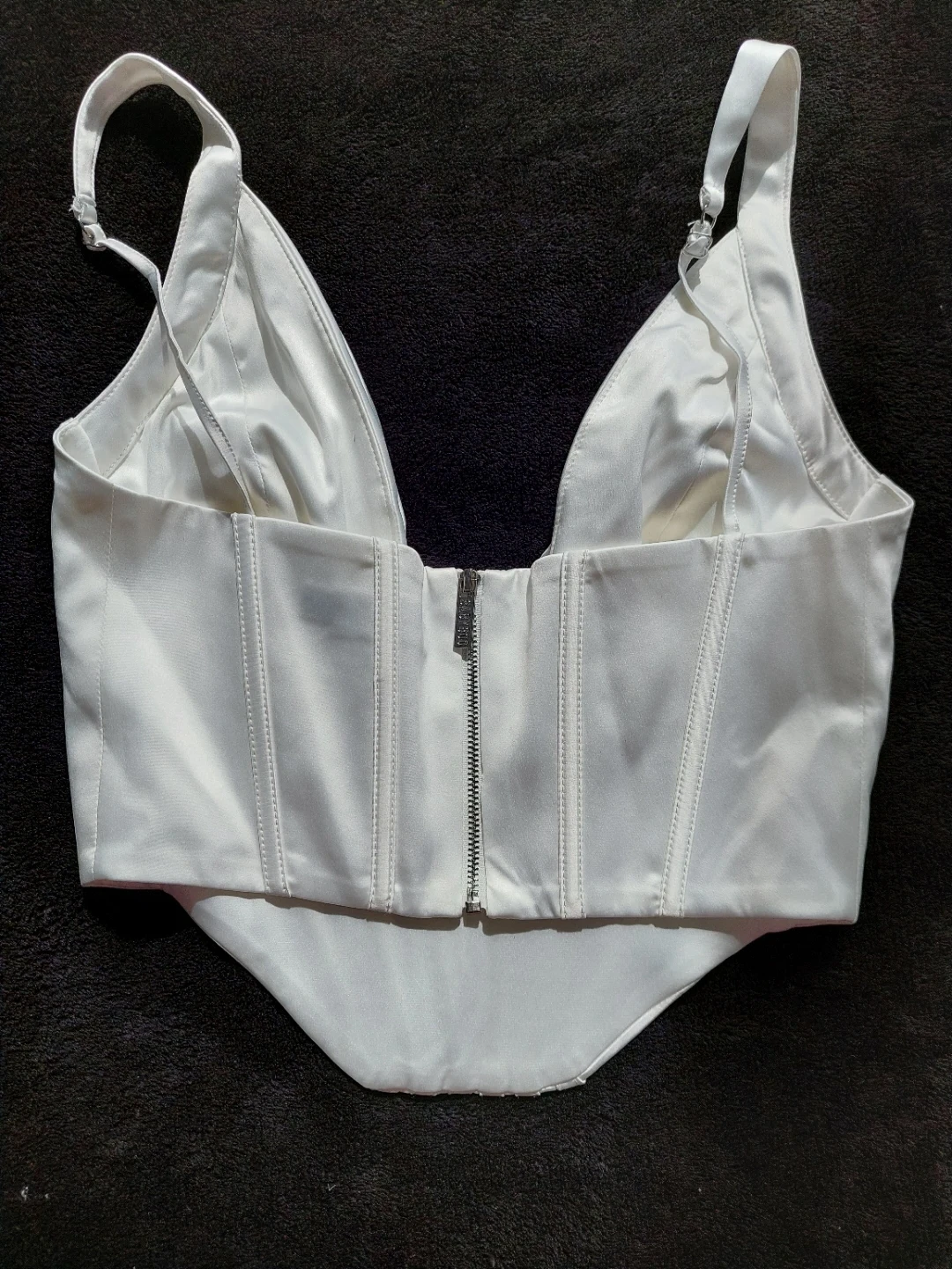 White Satin Corset Top - photo 2