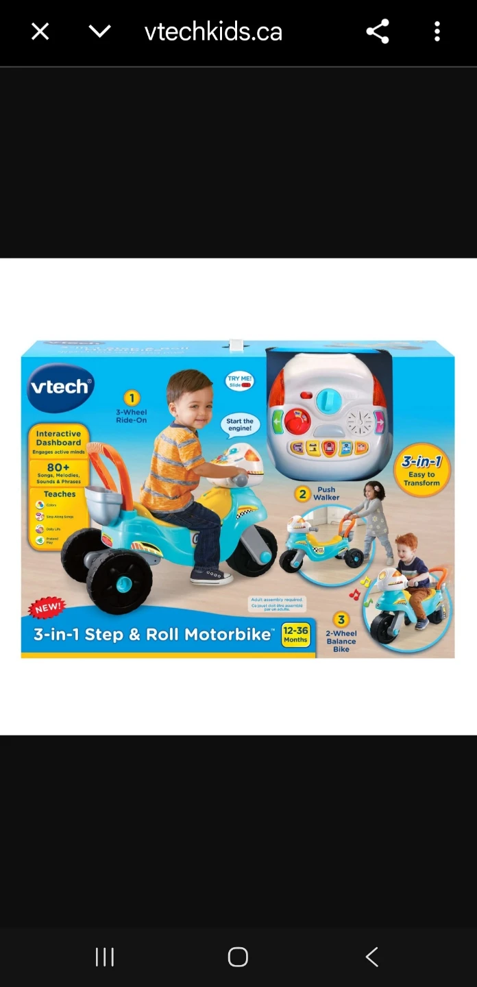 VTech 3-in-1 Step & Roll Motorbike - photo 5