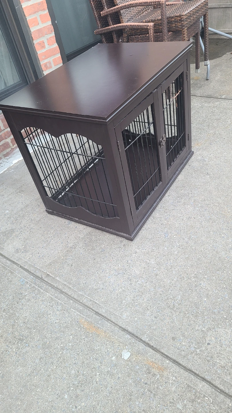 Dark Brown Wooden Furniture Style Dog Crate - photo 5