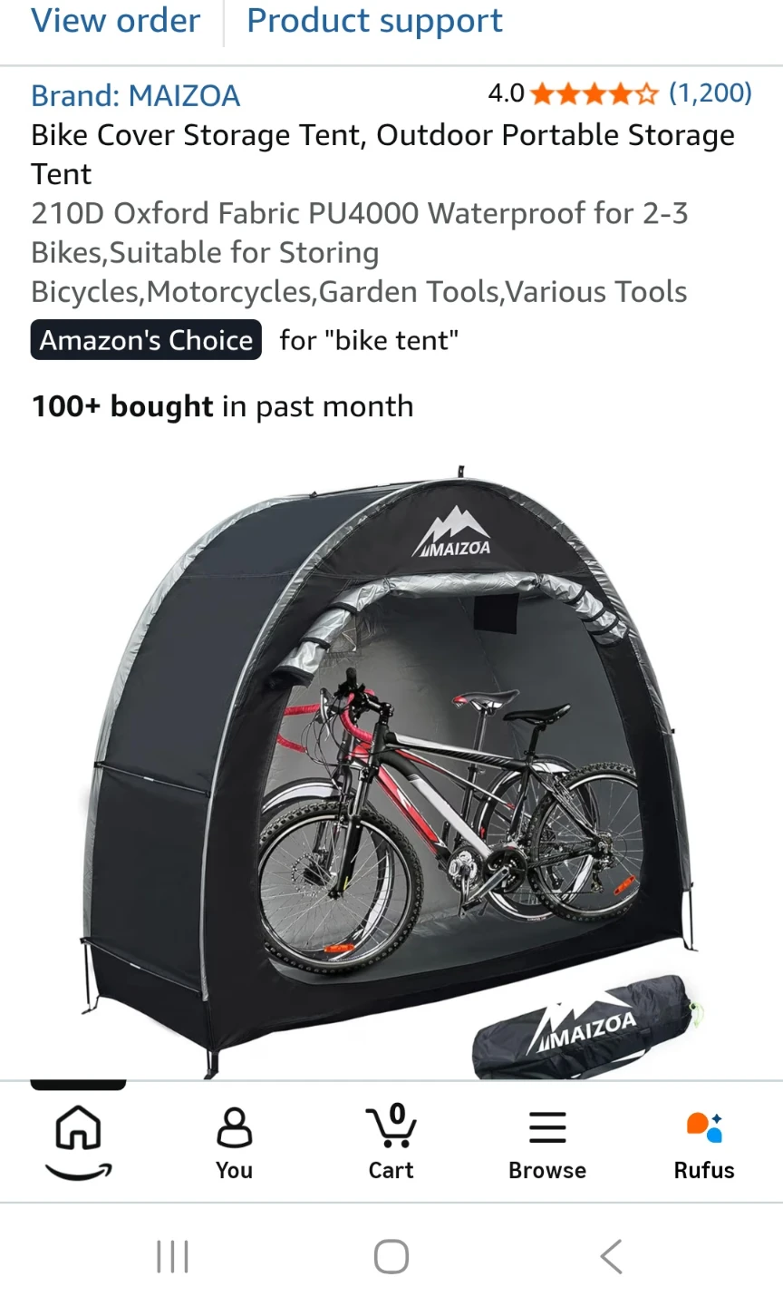 WATERPROOF BIKE TENT USED