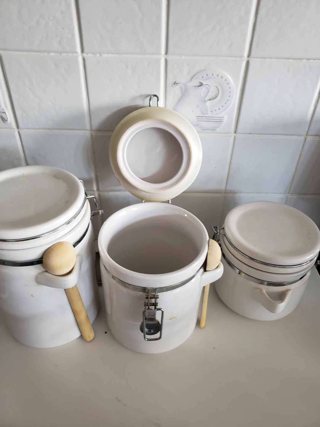 Set of 3 Ceramic Kitchen Canisters - photo 3