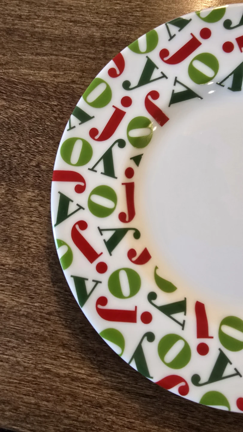 Crate & Barrel Joy Christmas Plates Set - photo 3