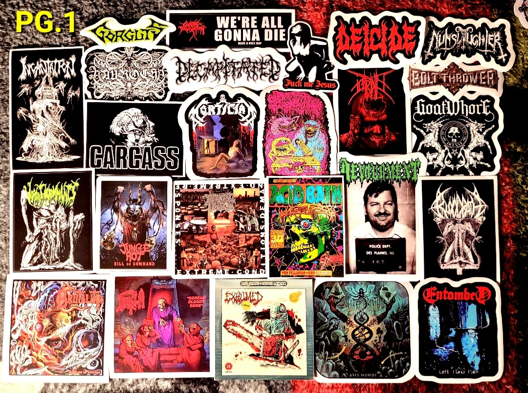 Lot of 41 LARGE Vinyl HD Death Metal Stickers - photo 2