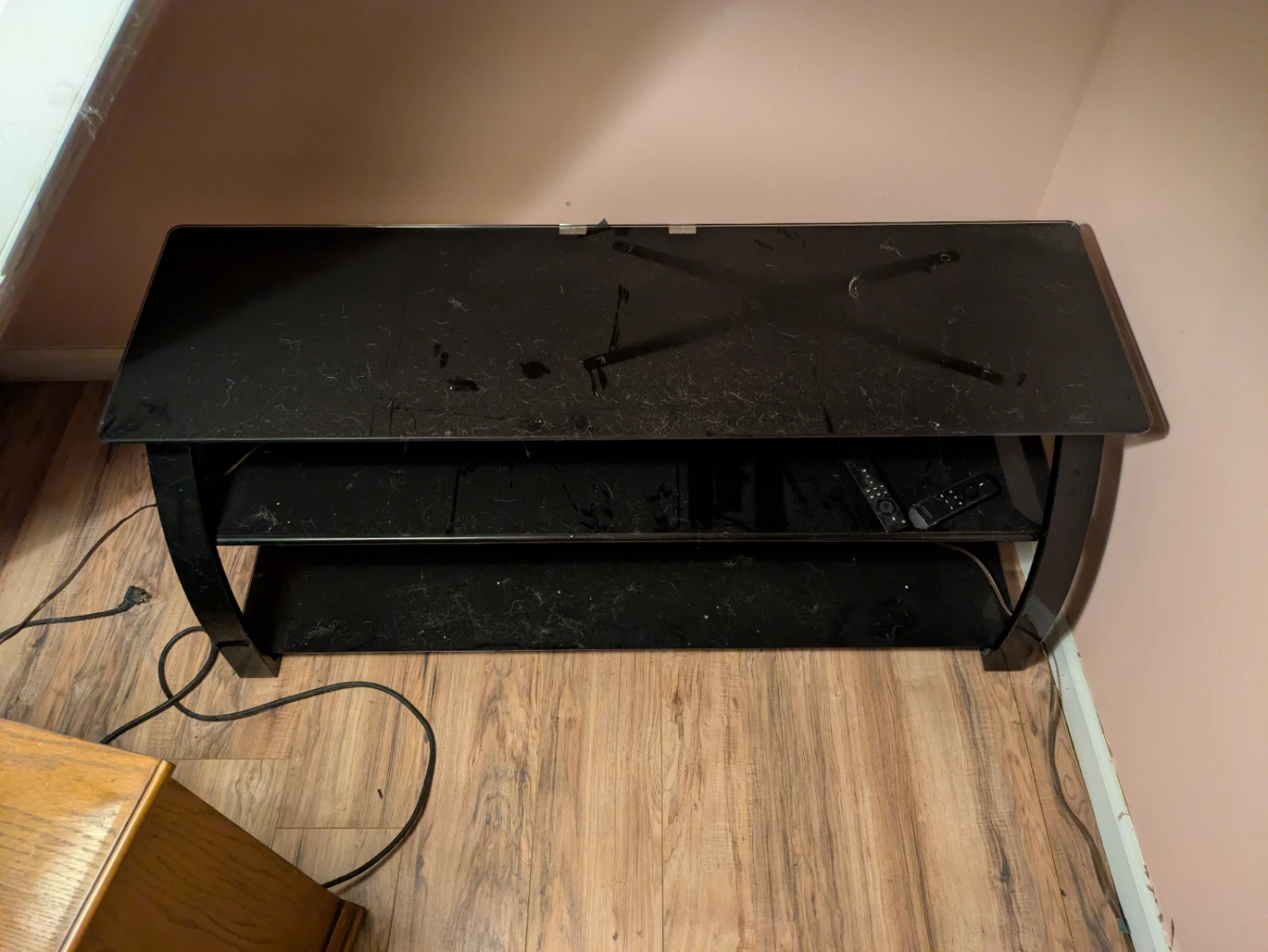 Black Glass TV Stand