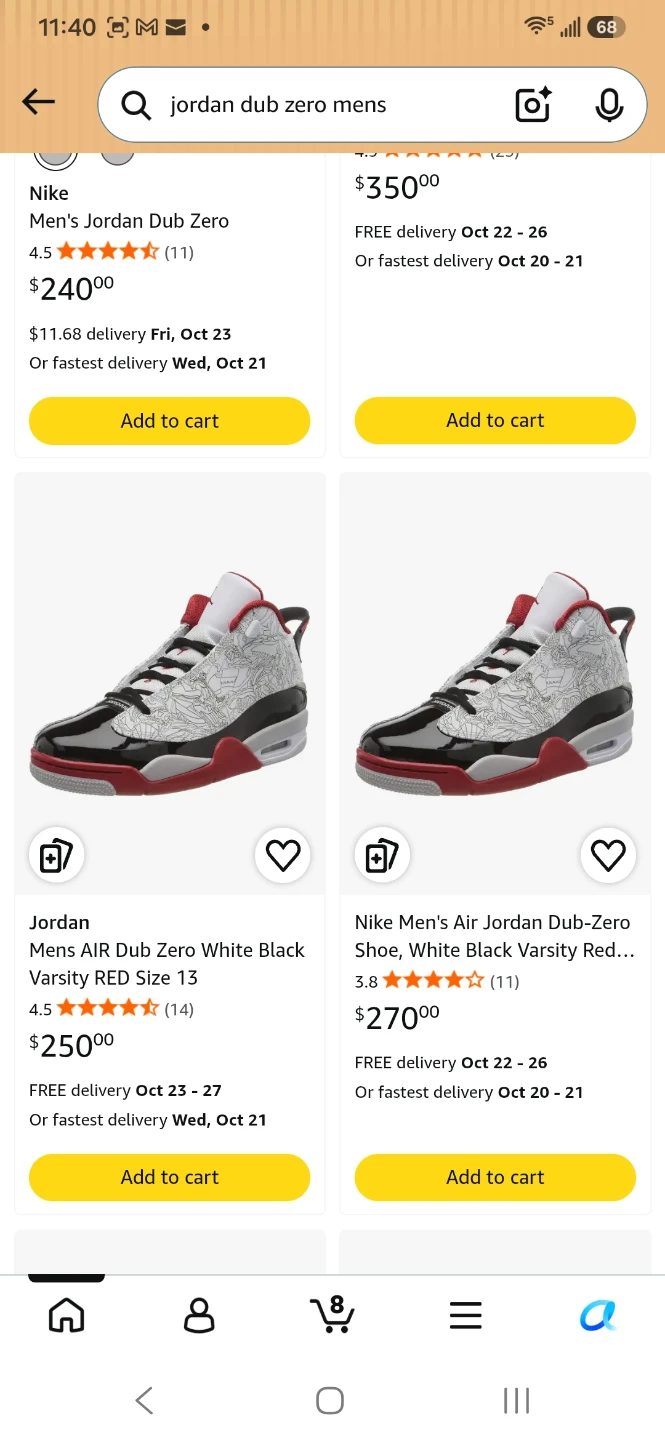 Jordan 6 Rings or Dub Zero Sneakers, $270 each, Pick Up Only