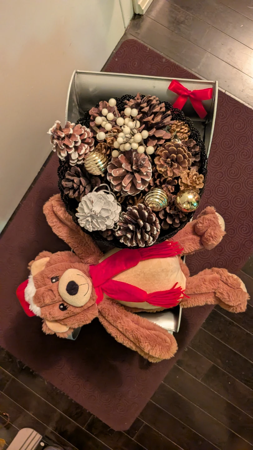 Winter Metal Sleigh, Pine Cones, Teddy Bear - photo 3