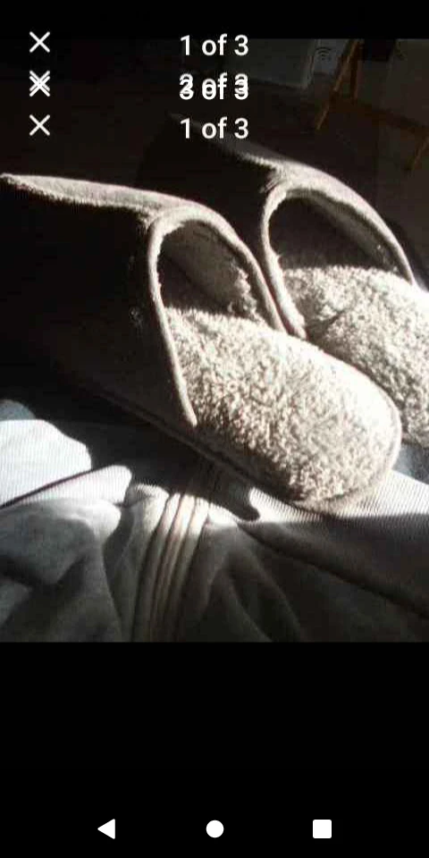 New!! Grey slip-on house slippers.size 11