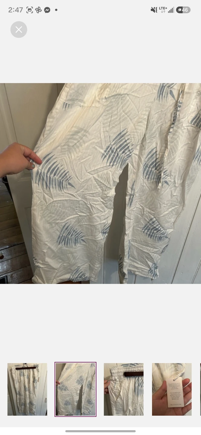 Billy t new large leaf print linen pants - photo 2