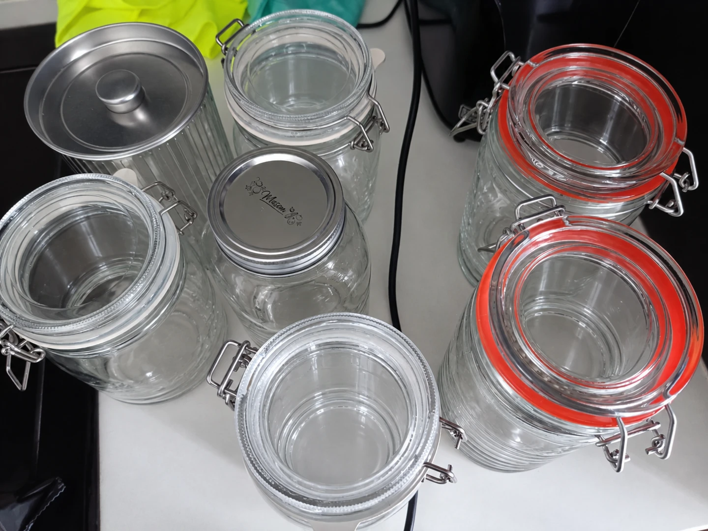 Set of 7 Glass Storage Jars
