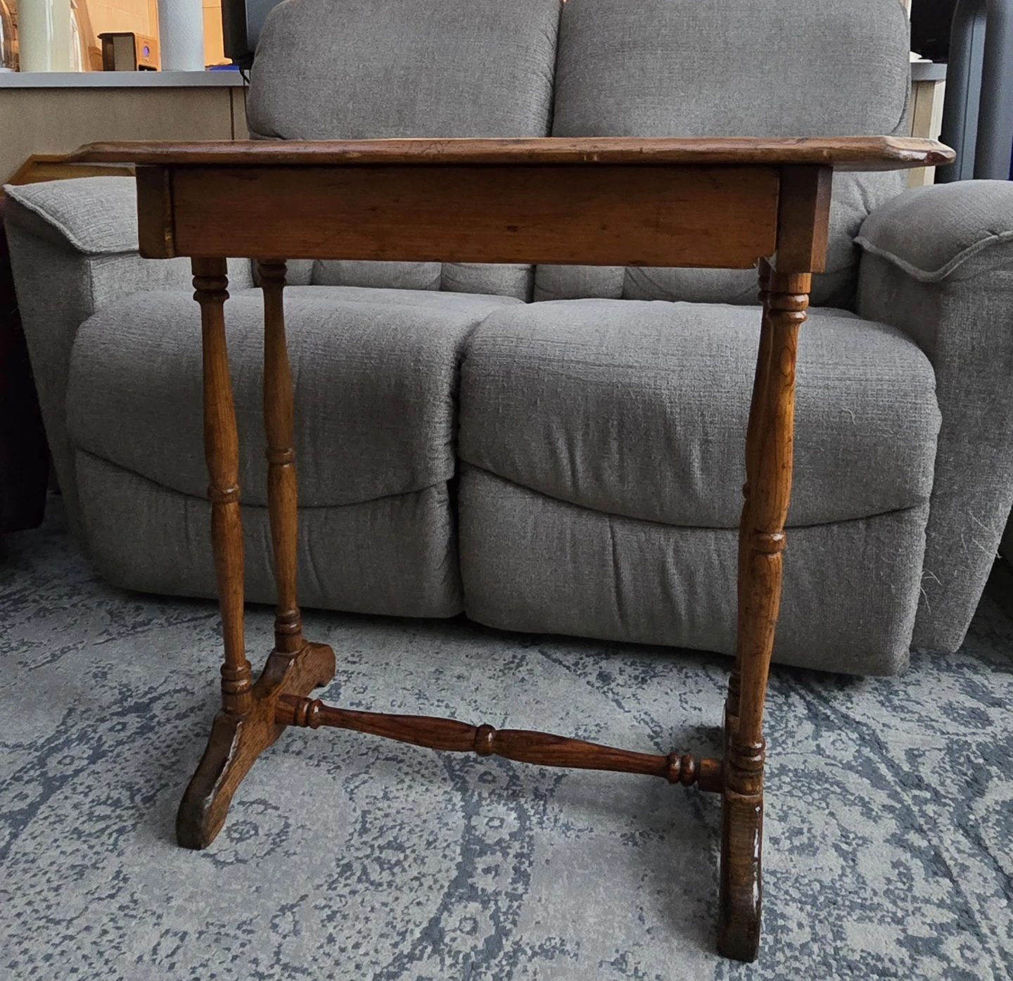 Vintage Wooden Side Table with Drawer