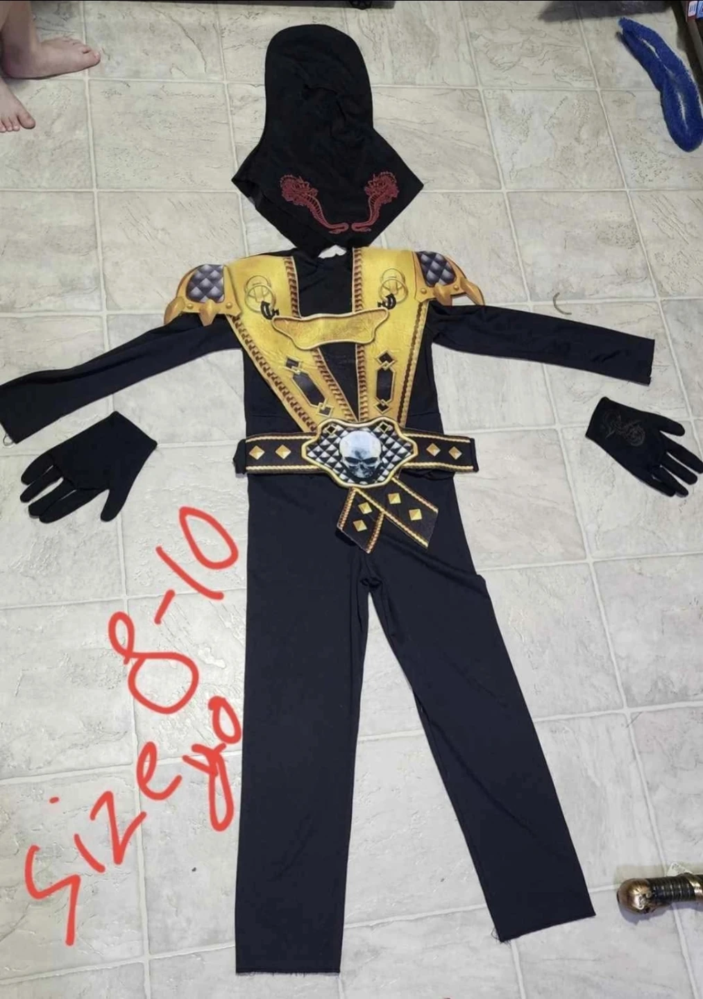 Like New Kid Ninja Scorpion From Mortal Kombat Costume