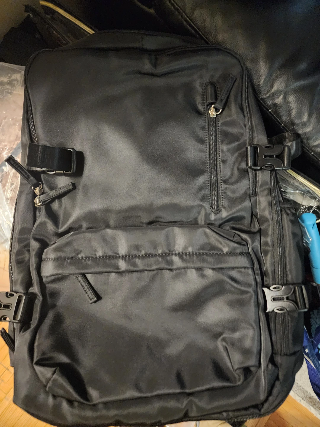 Black Nylon Minimalist Backpack