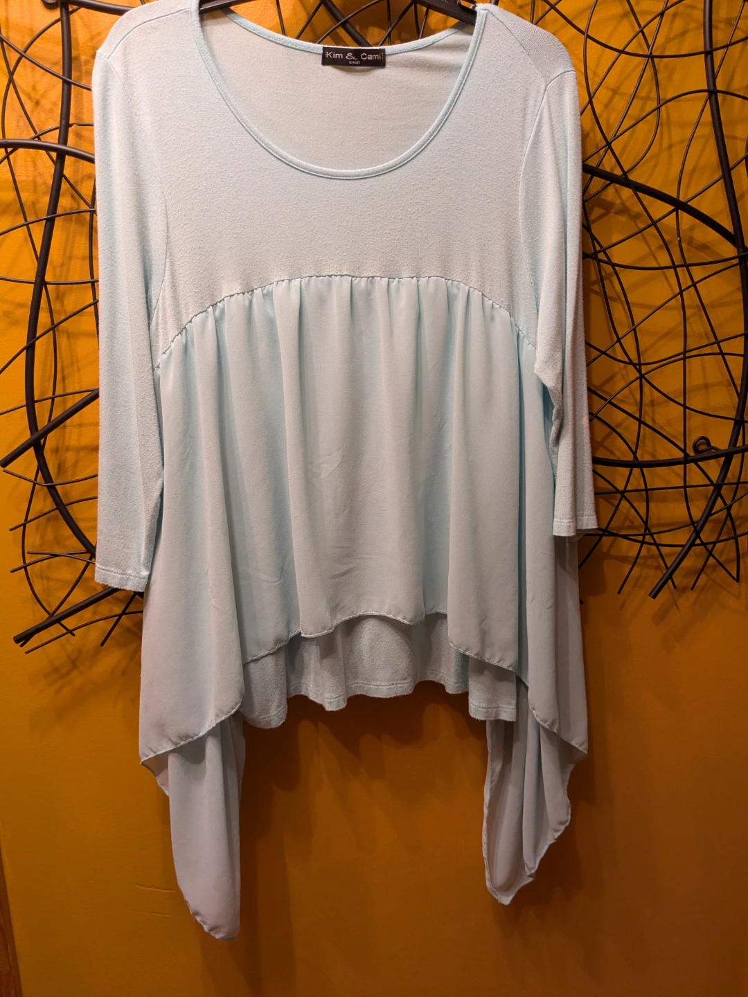 Kim & Cami Light Blue Flowy Top