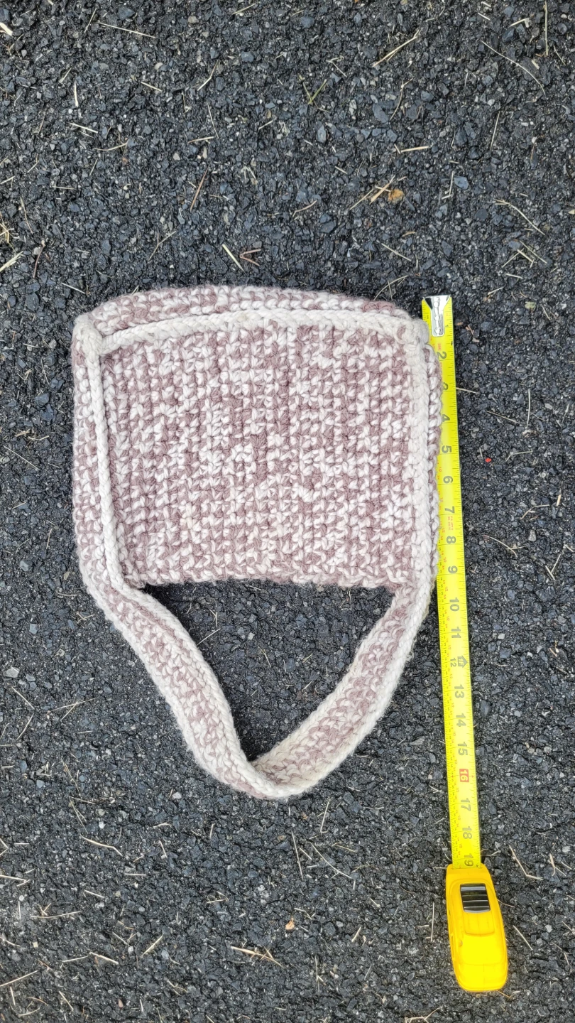 Petit sac à main crocheté beige et brun - photo 2