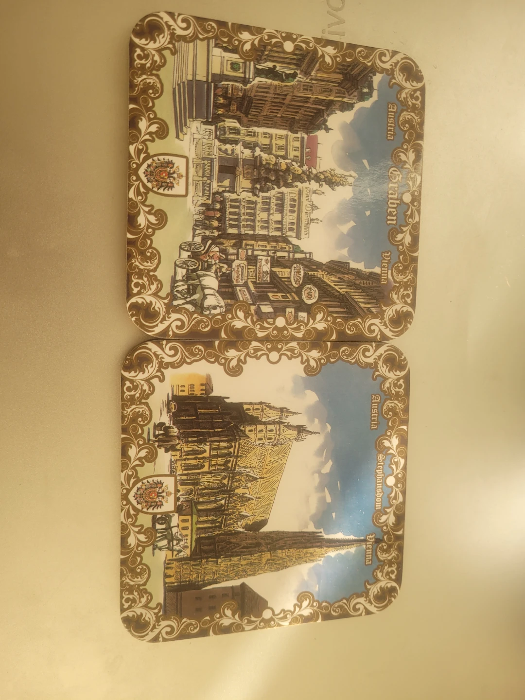 Two Vienna Austria Souvenir Coasters