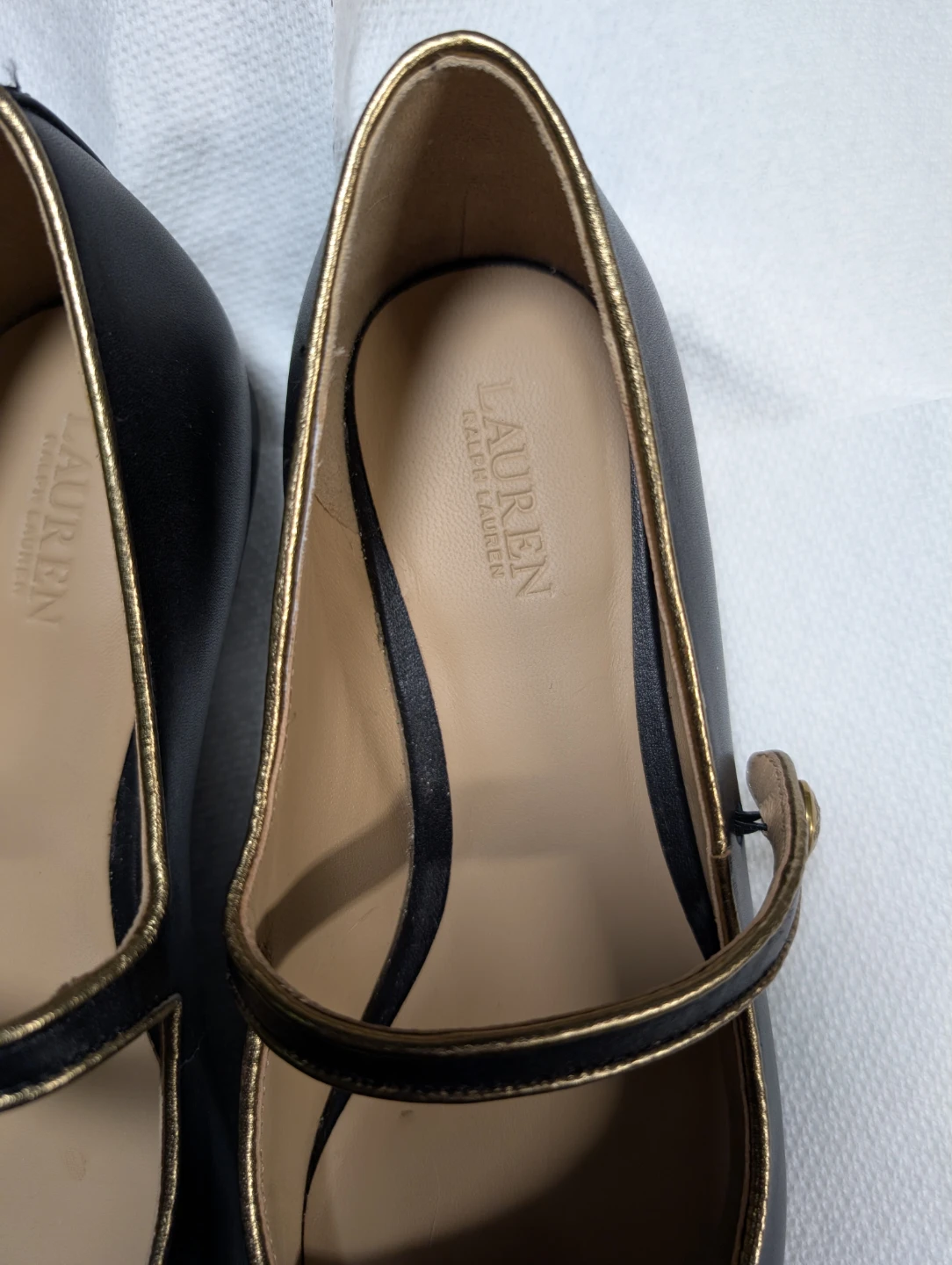 Lauren Ralph Lauren Londyn Metallic-Trim Leather Mary Jane - photo 4