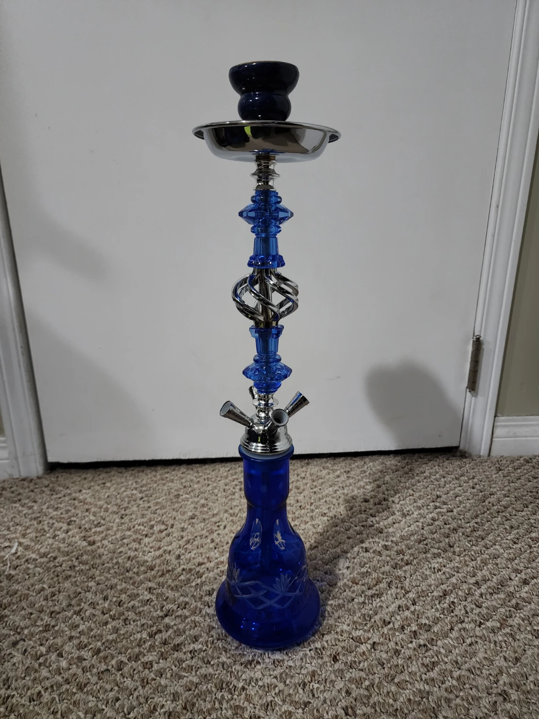 Blue Glass Hookah Set and Extras Never Used - photo 2
