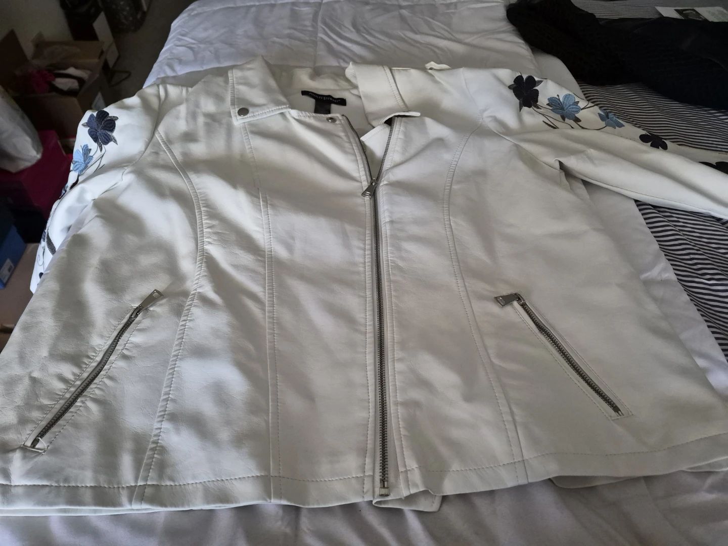 Ashley Stewart White Embroidered Jacket