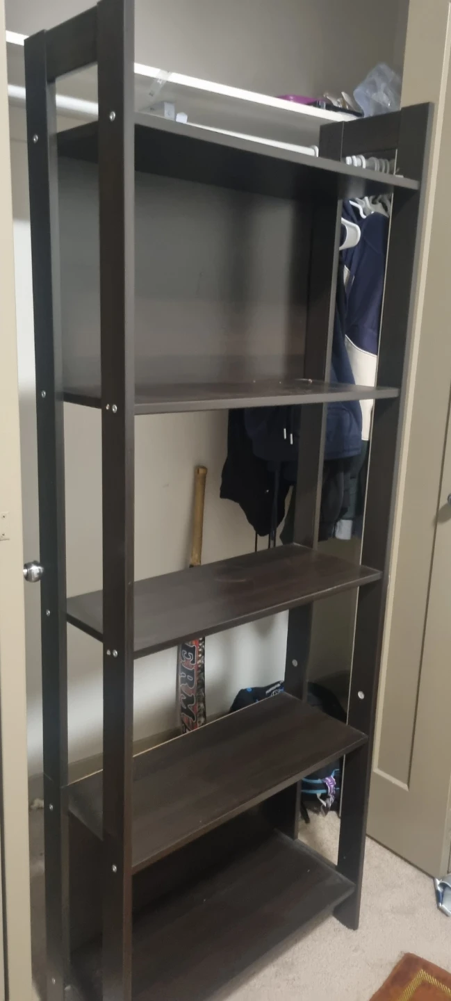 Dark Brown Four-Shelf Bookcase - photo 2
