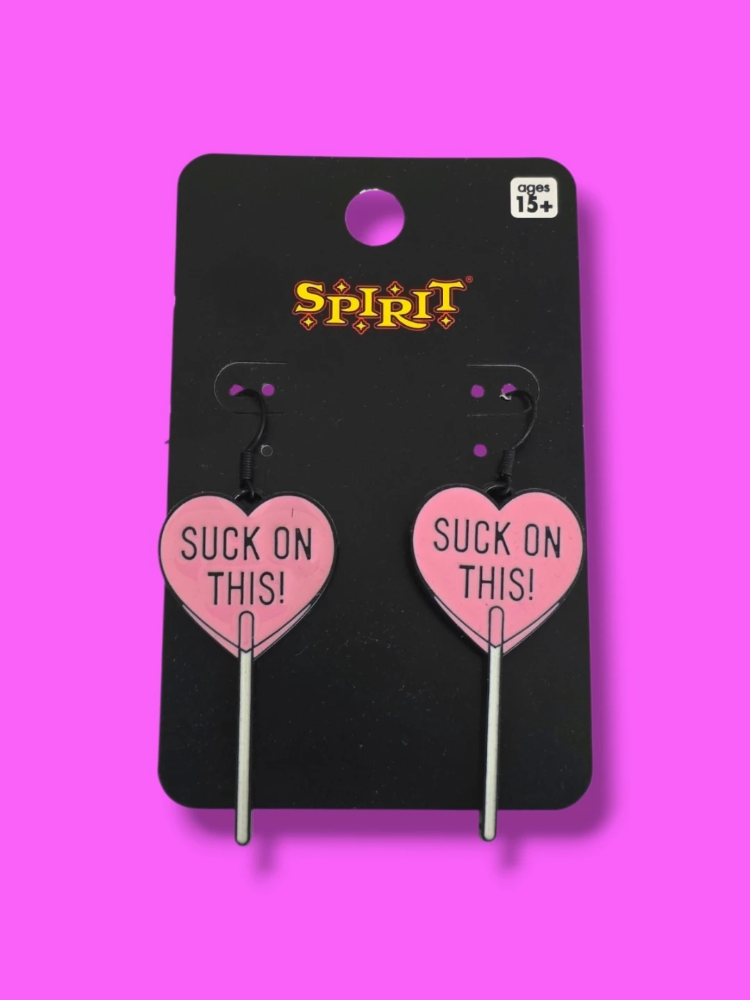 Spirit Halloween Heart Lollipop Earrings