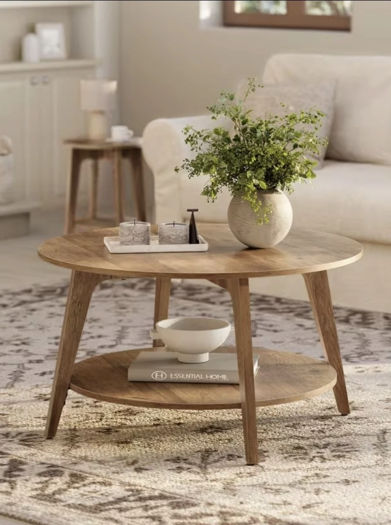 Round 2-Tier Coffee Table – Chestnut Finish *new - photo 5