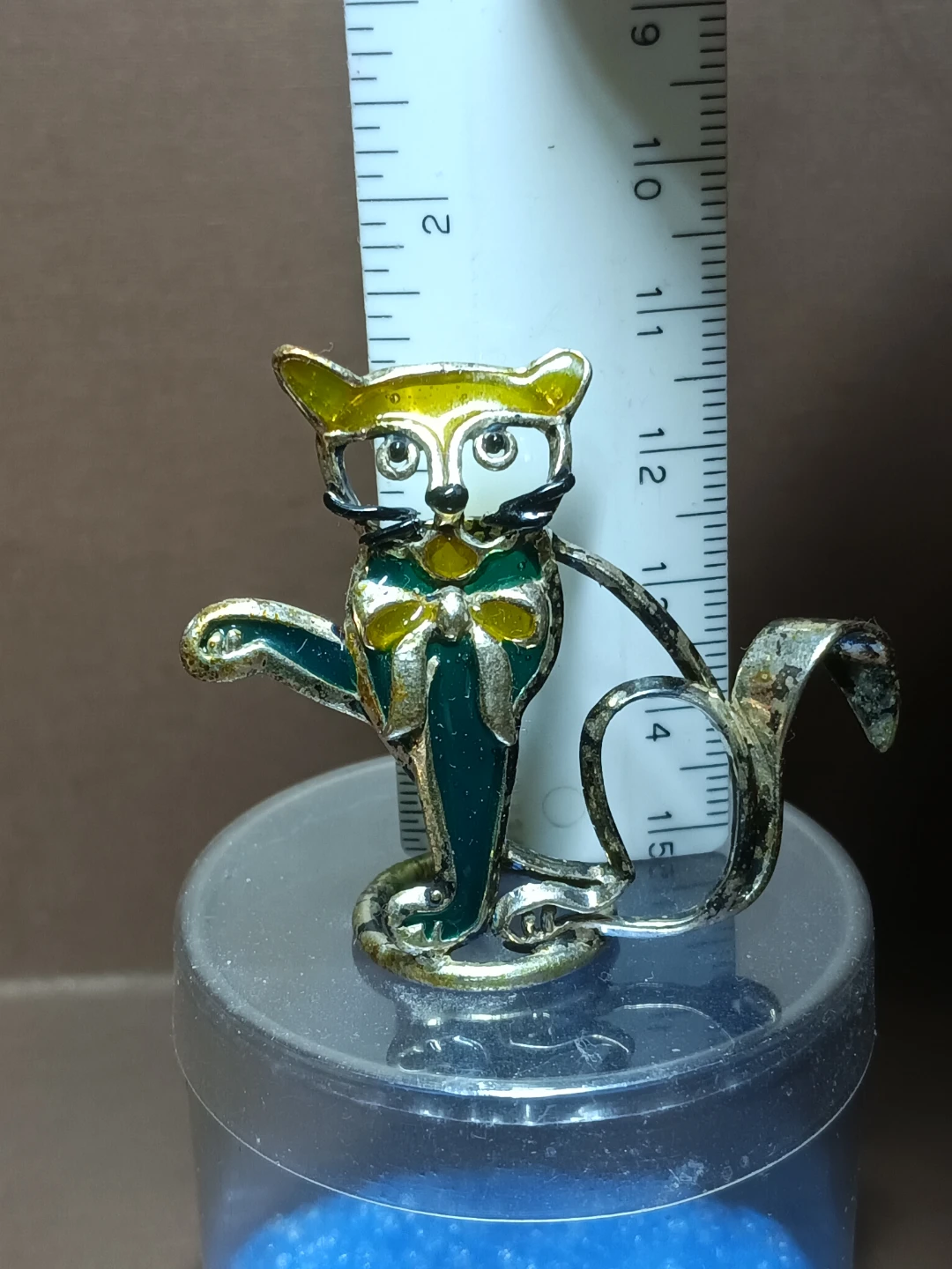 Vintage enamel cat brooch - photo 2
