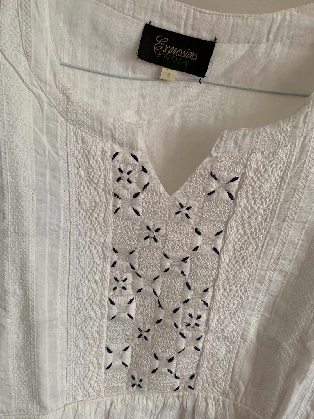 Expressions India White Embroidered Top - photo 2